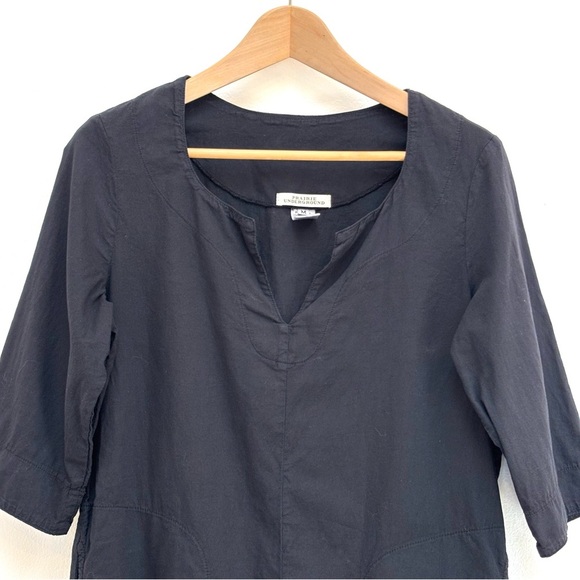 Prairie Underground Organic Cotton Shift Mini Dress Minimalist Black Size M - Picture 5 of 12